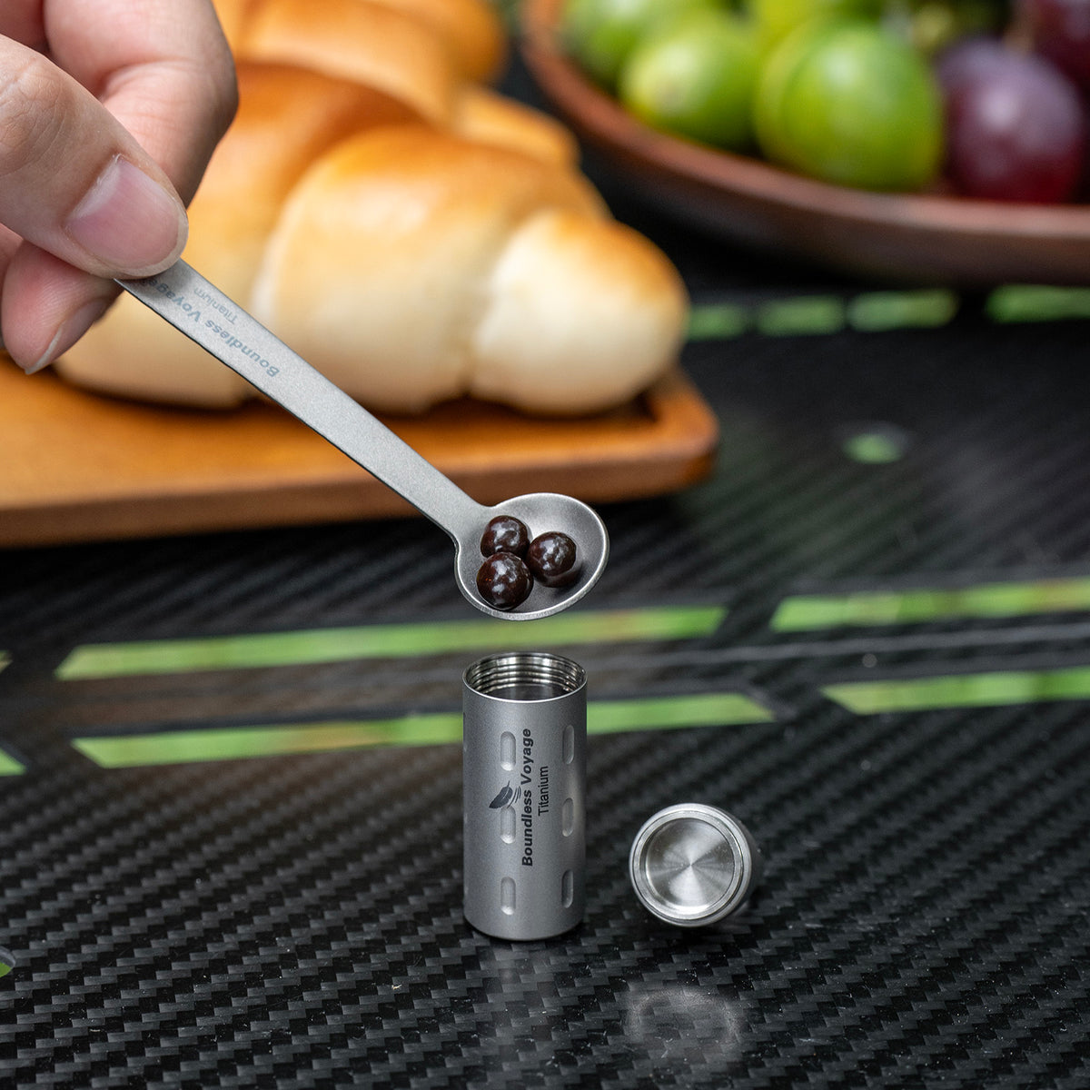 Boundless Voyage Titanium Pill Holder with Lanyard – Waterproof Mini Travel Pill Case, Lightweight Portable EDC Container