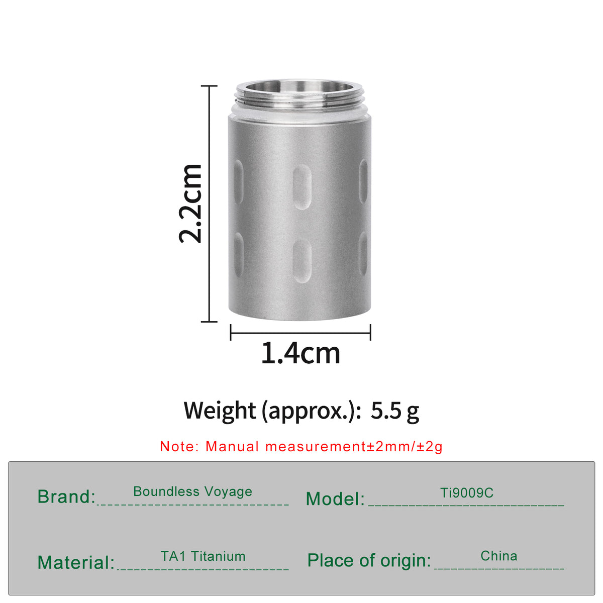 Boundless Voyage Titanium Pill Case Extension Compartment – Modular Add-On for Ti9009A & Ti9009B, Ultralight 5.5g