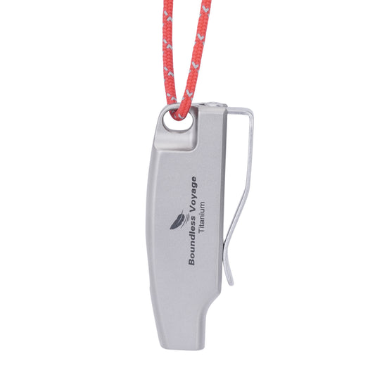 Boundless Voyage 120dB Titanium Survival Whistle – Ultra-Light, Rust-Proof Emergency Whistle for Hiking, Camping & Outdoor Rescue