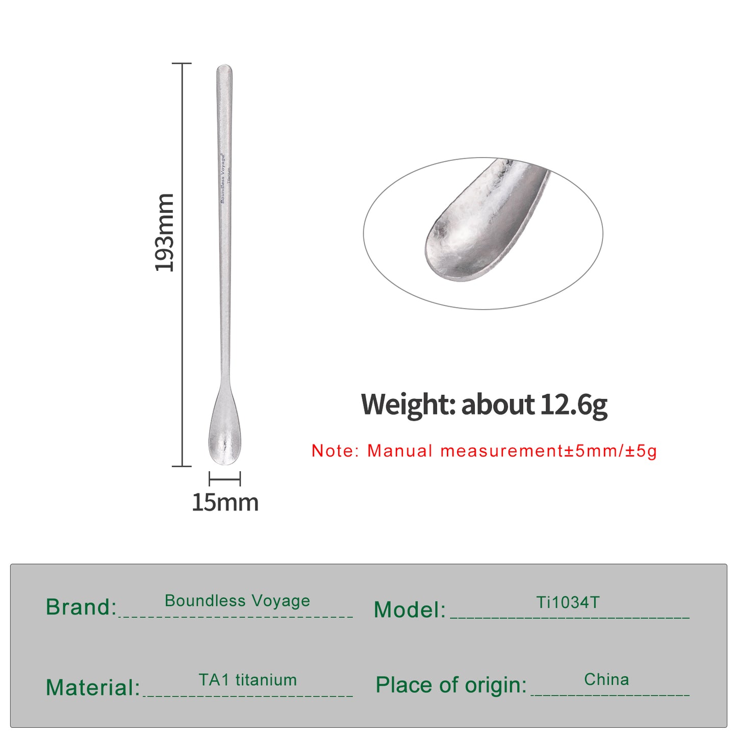 Boundless Voyage Titanium Long Handle Coffee Spoon – Ultralight Camping Spoon for Mug, Coffee, Tea & Travel