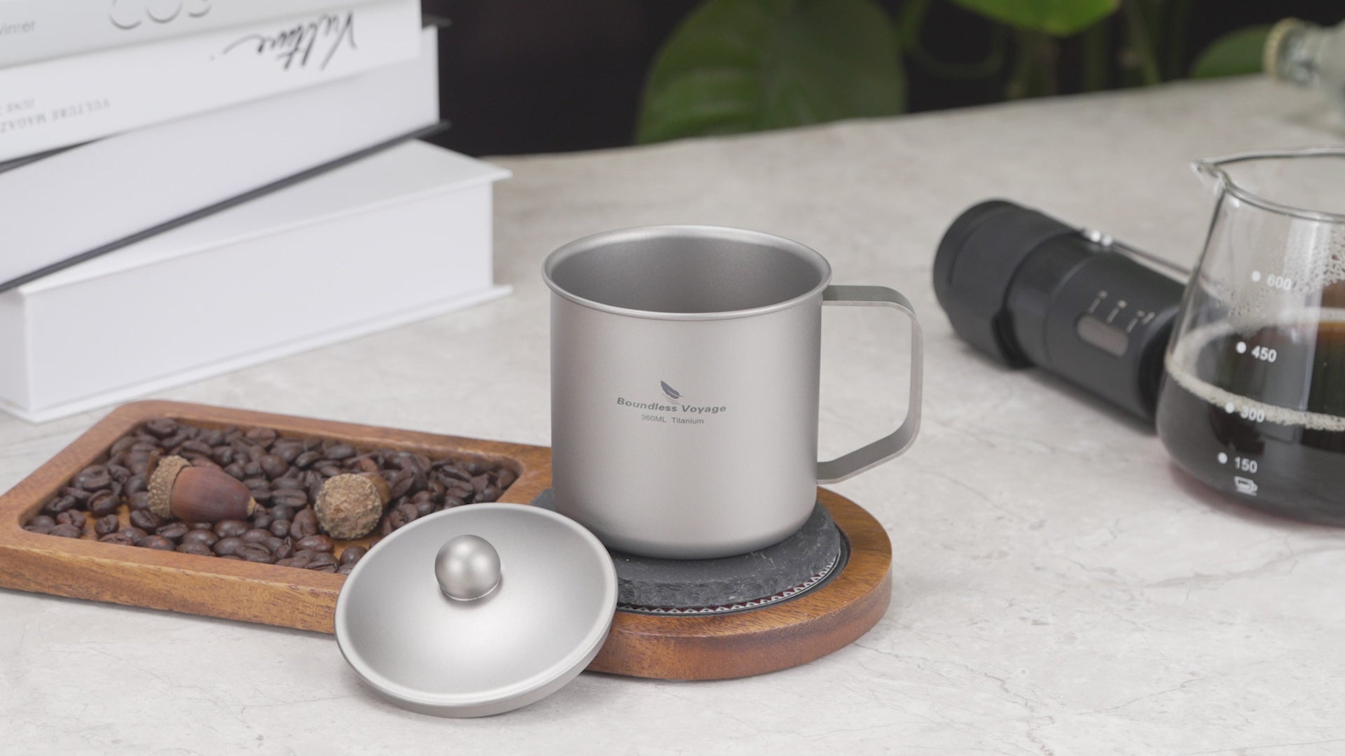 Boundless Voyage 360ml Titanium Camping Mug with Lid | 12.2oz
