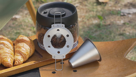 Boundless Voyage Pour Over Coffee Dripper,Titanium Coffee Filter With Foldable Holder Metal Cone Filter Paperless Reusable Portable for Home, Work, Outdoor Travel, Camping