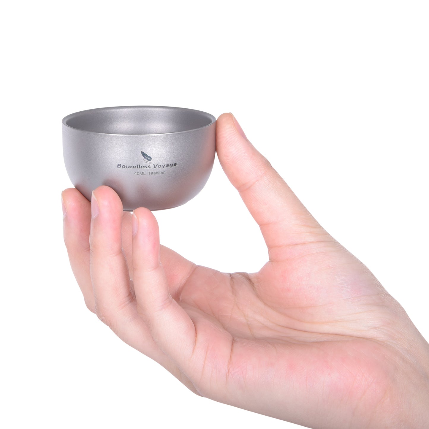 Boundless Voyage 40ml Titanium Double-Walled Sake Cup | 18g Ultralight Mini Tea & Coffee Mug | Anti-Scald Insulated Tasting Cup for Camping