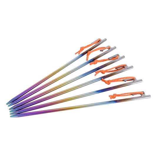 Boundless Voyage Colorful Titanium Alloy Tent Stakes – Ultralight Strong Camping Pegs (20cm / 24cm / 30cm / 35cm / 40cm)