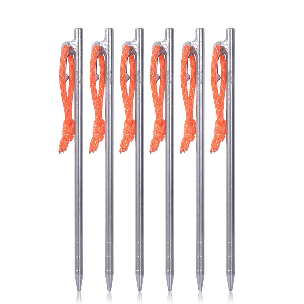 Boundless Voyage Titanium Alloy Tent Stakes (6pcs) – Ultralight Pegs 20/24/30/35/40cm for Camping, Hiking & All-Terrain Shelter Setup