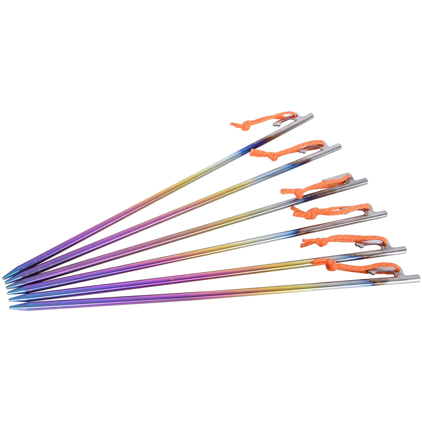 Boundless Voyage Titanium alloy Colorful Tent Stake for Outdoor Camping Strong Tent Pegs Lightweight  40CM