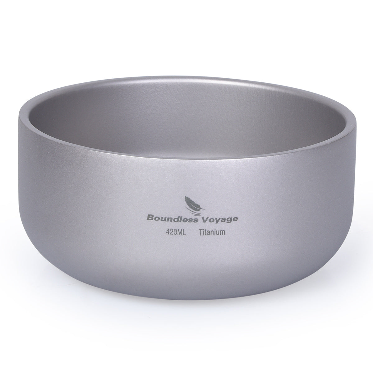 Boundless Voyage Titanium Double-Wall Bowl for Adult Children Outdoor Camping Tableware 420ml