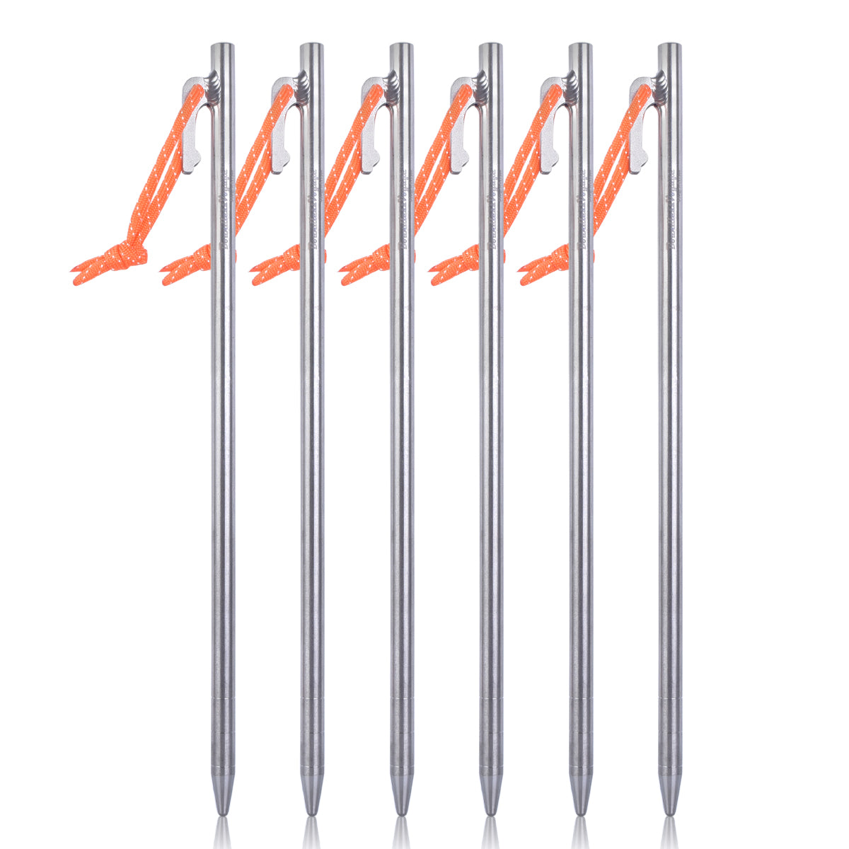 Boundless Voyage Titanium Alloy Tent Stakes (6pcs) – Ultralight Pegs 20/24/30/35/40cm for Camping, Hiking & All-Terrain Shelter Setup