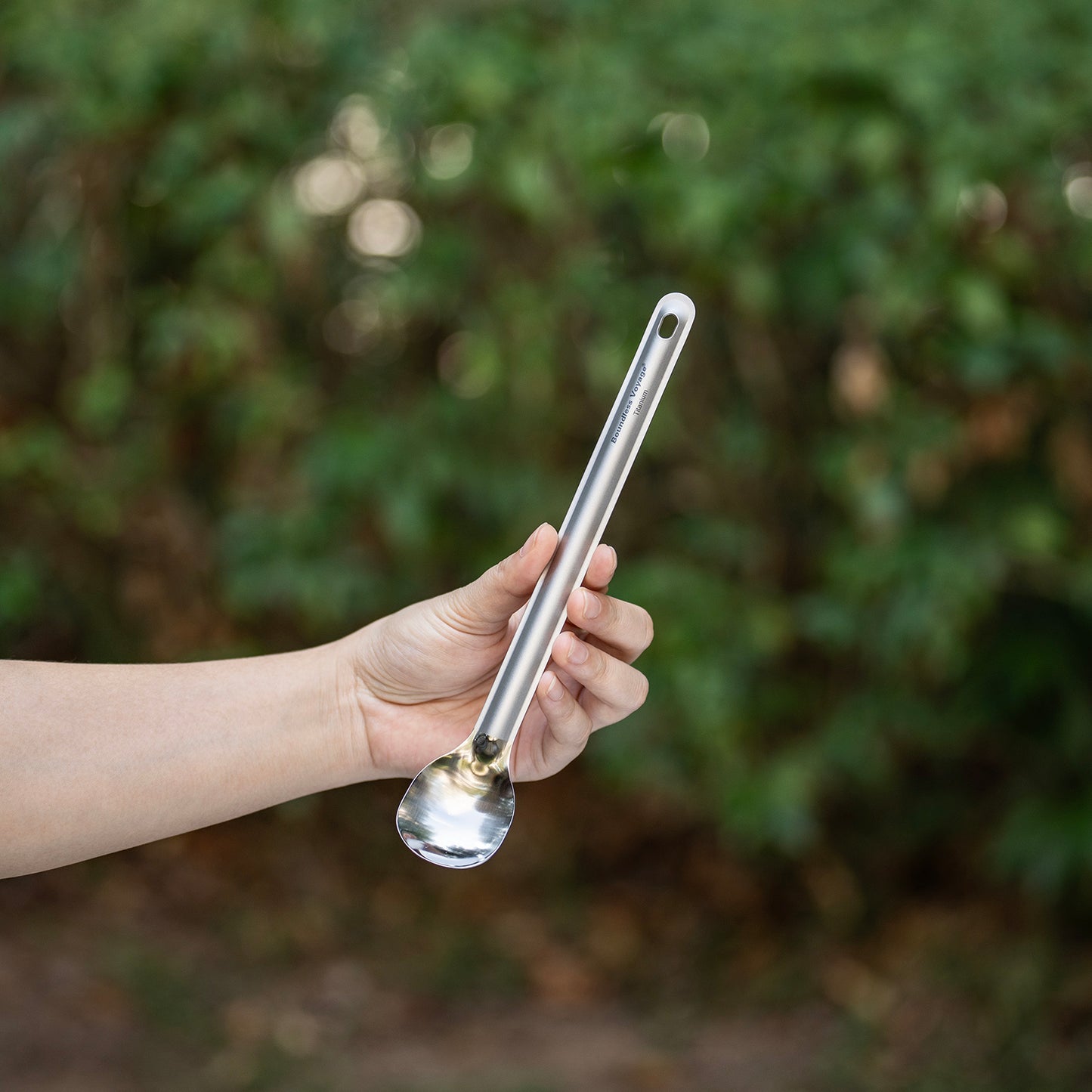 Boundless Voyage Titanium Long Handle Ultralight Spoon Cutlery with Storage Pouch for Camping, Travel & Home Use