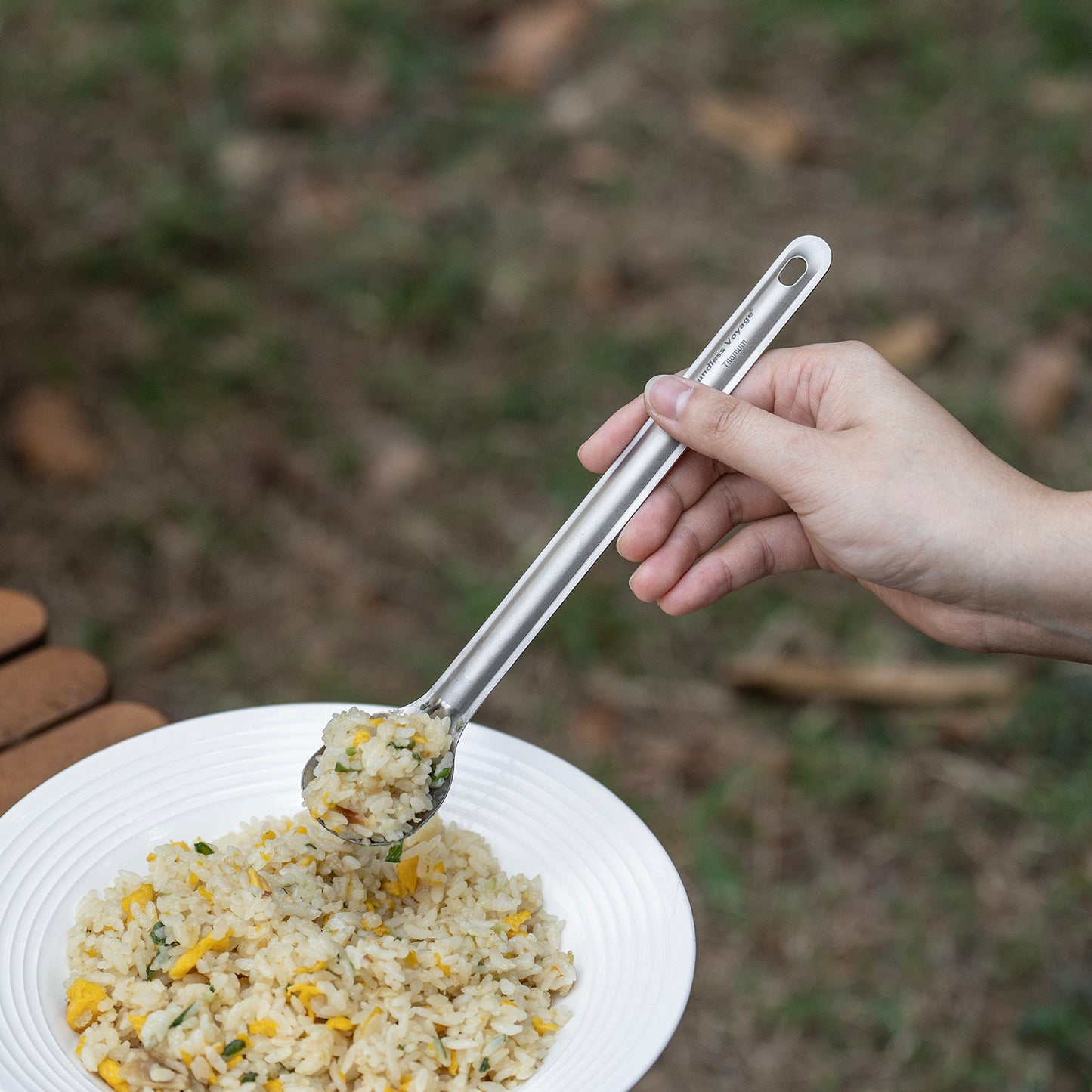 Boundless Voyage Titanium Long Handle Ultralight Spoon Cutlery with Storage Pouch for Camping, Travel & Home Use