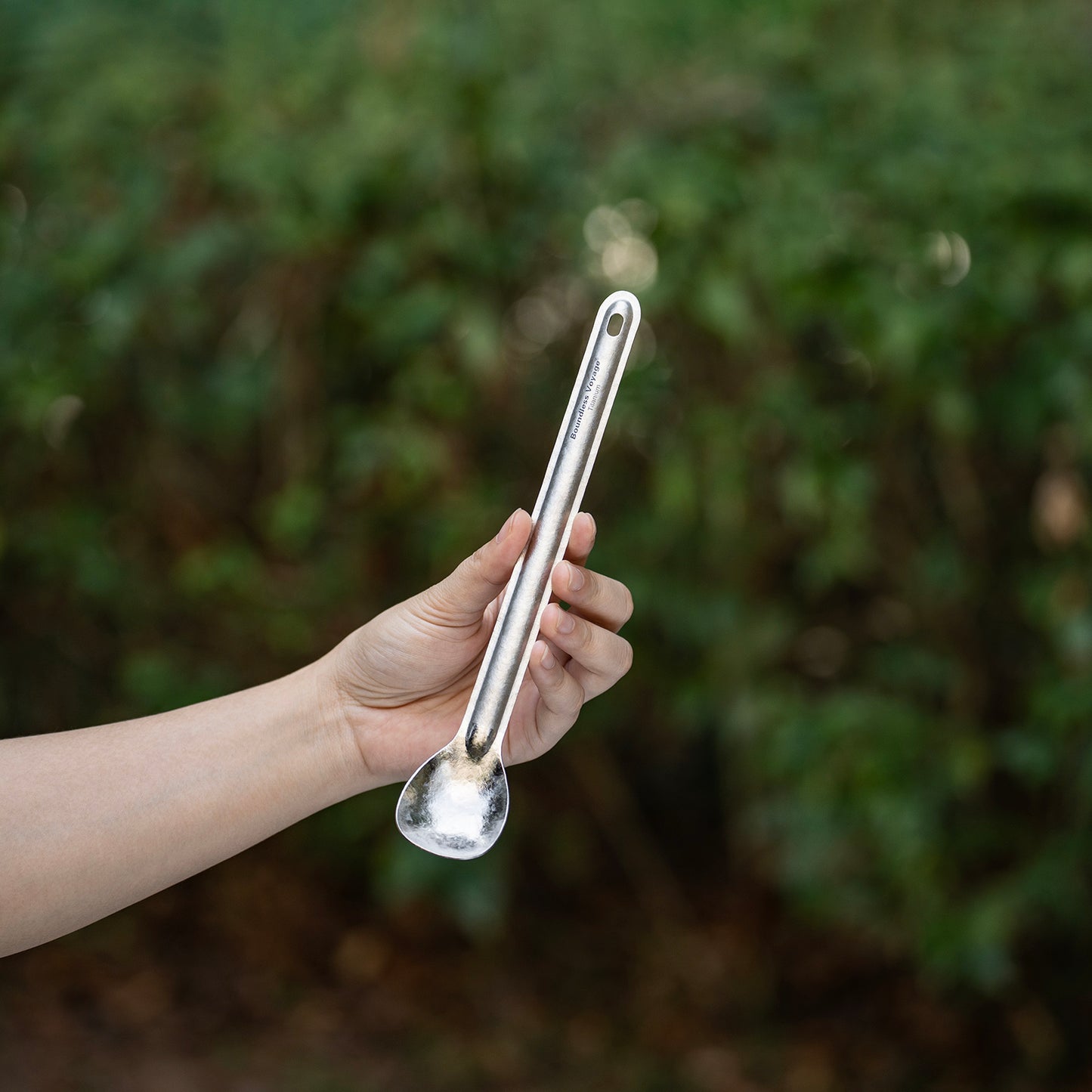 Boundless Voyage Titanium Long Handle Ultralight Spoon Cutlery with Storage Pouch for Camping, Travel & Home Use