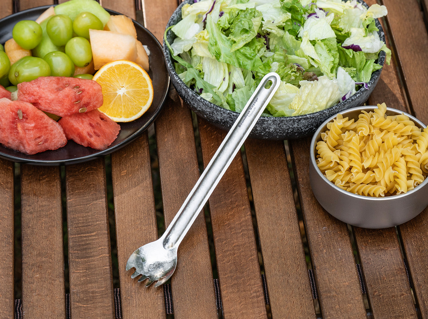 Boundless Voyage Titanium Long Handle Spork Ultralight Spoon & Fork Cutlery with Storage Pouch for Camping Travel & Home Use