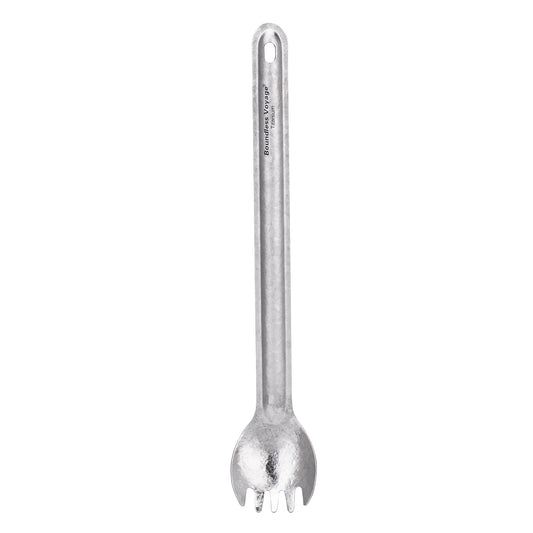 Boundless Voyage Titanium Long Handle Spork Ultralight Spoon & Fork Cutlery with Storage Pouch for Camping Travel & Home Use