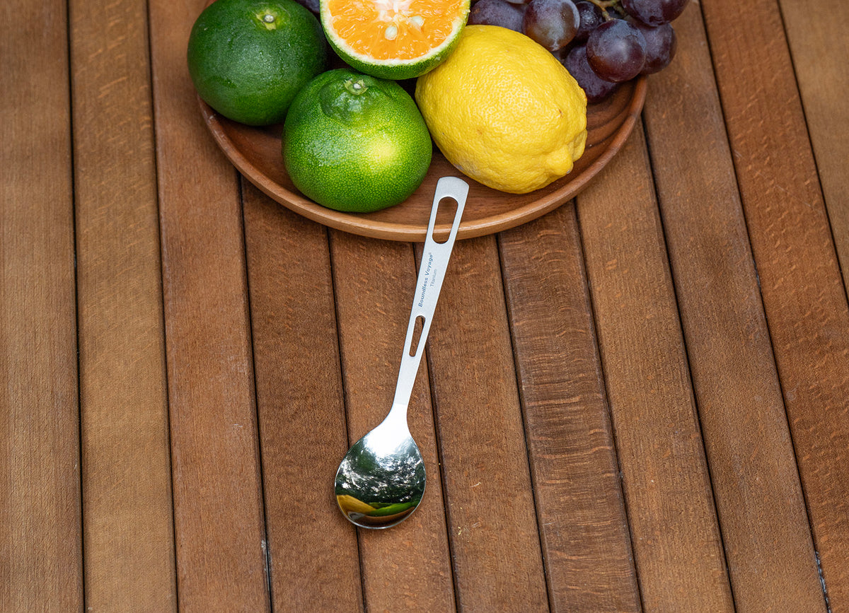 Boundless Voyage Titanium Spoon – Ultralight TA1 Titanium Camping Spoon for Backpacking, Travel & Everyday Use
