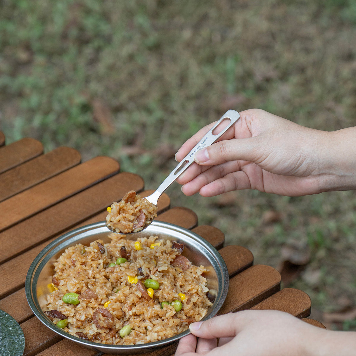 Boundless Voyage Titanium Spoon – Ultralight TA1 Titanium Camping Spoon for Backpacking, Travel & Everyday Use