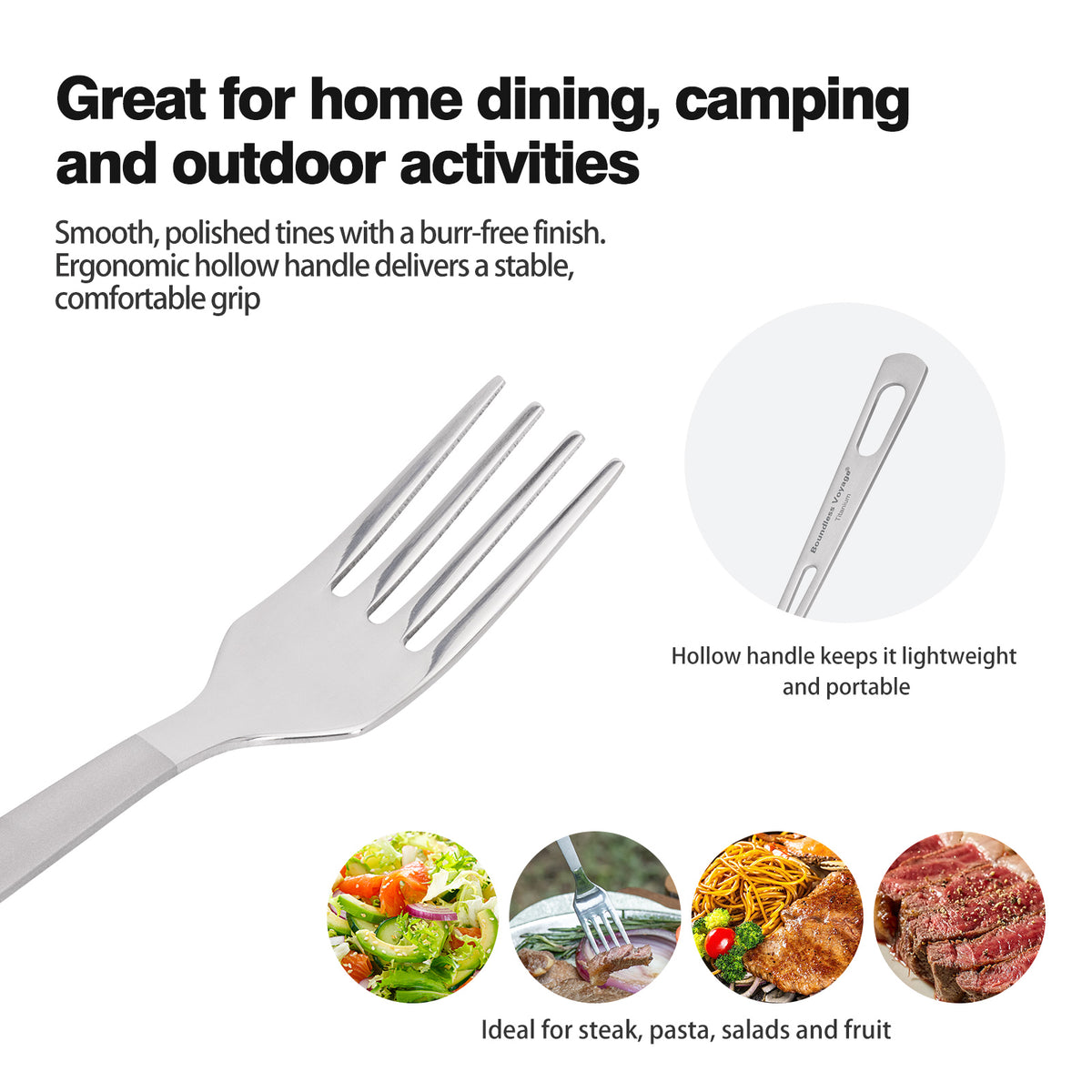 Boundless Voyage Titanium Fork – Ultralight Camping Cutlery for Outdoor & Everyday Use