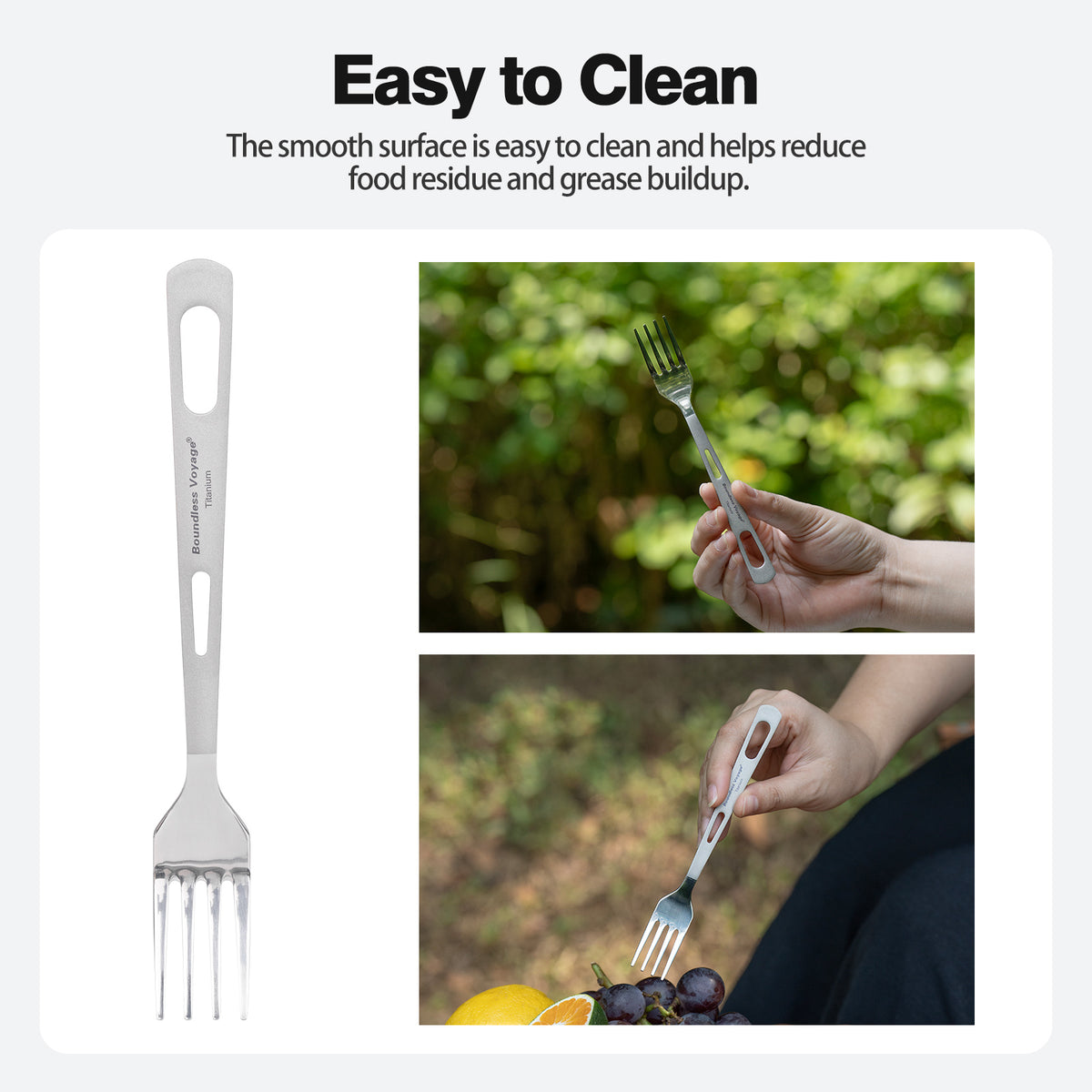 Boundless Voyage Titanium Fork – Ultralight Camping Cutlery for Outdoor & Everyday Use