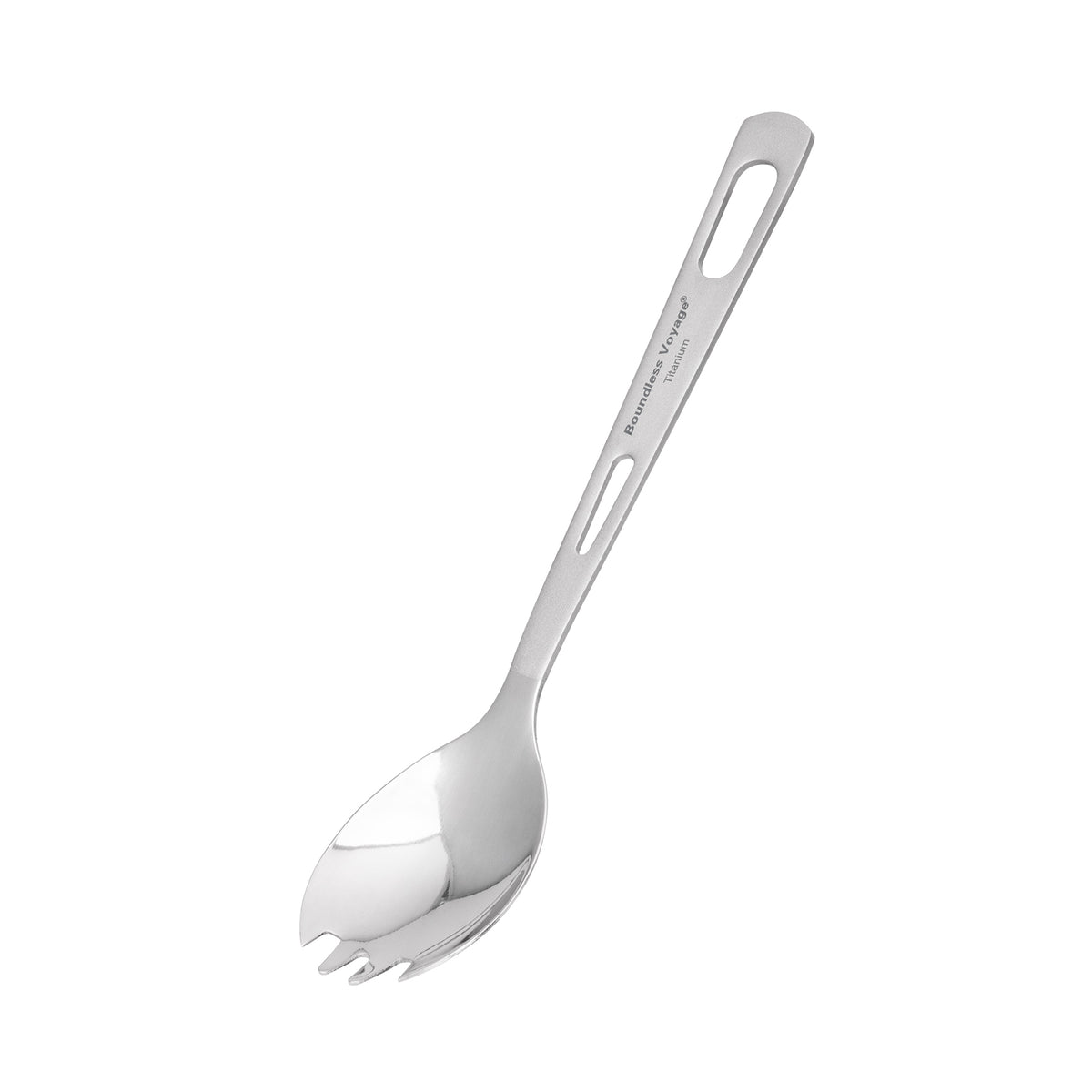 Boundless Voyage Titanium Spork – Ultralight TA1 Titanium Spoon & Fork Combo for Camping, Backpacking, Hiking & Travel