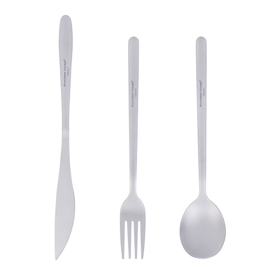 Boundless Voyage Titanium Camping Cutlery Set – Eco-Friendly Knife, Fork & Spoon | Durable Tableware for Home, Travel & Outdoor Use