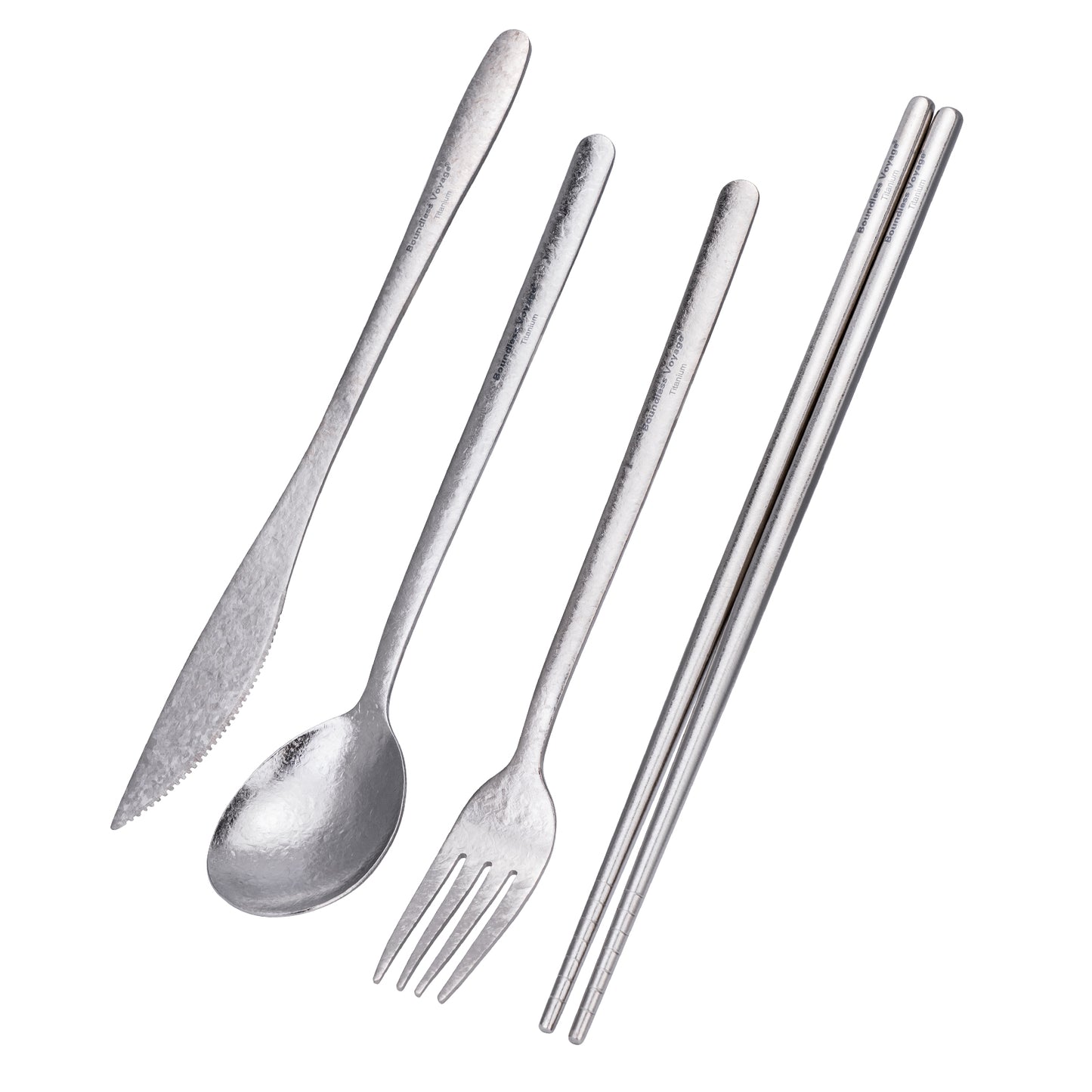 Boundless Voyage Titanium Camping Tableware Set – Eco-Friendly Cutlery & Chopsticks | Knife, Fork, Spoon for Home, Travel & Outdoor Adventures