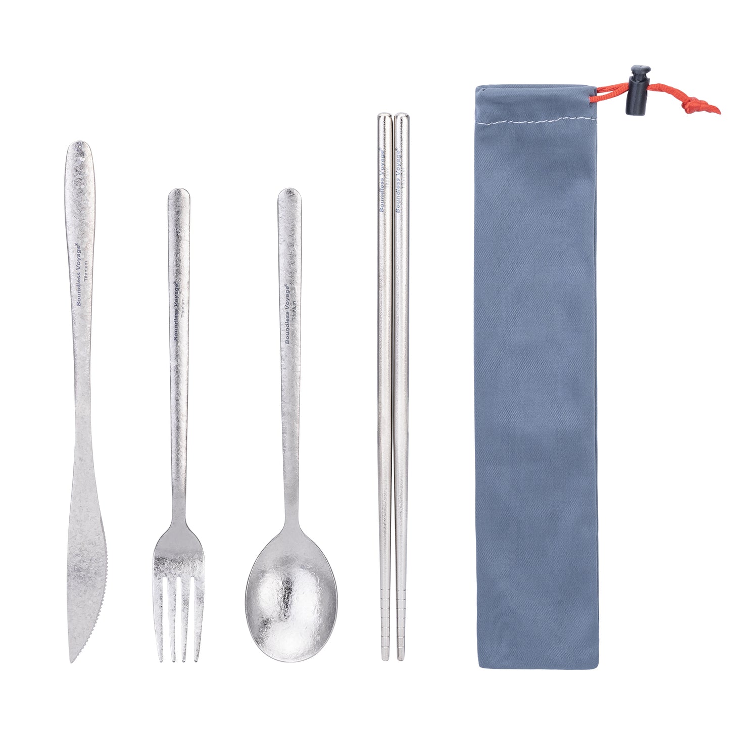 Boundless Voyage Titanium Camping Tableware Set – Eco-Friendly Cutlery & Chopsticks | Knife, Fork, Spoon for Home, Travel & Outdoor Adventures