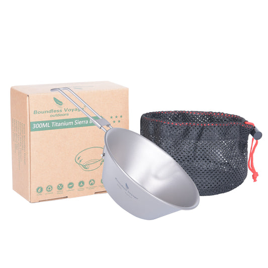 Boundless Voyage 300ml Titanium Sierra Cup – Ultralight Camping Mug Bowl with Handle for Cooking, Coffee & Outdoor Dining