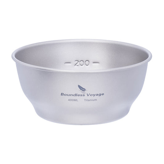 Boundless Voyage 400ml Titanium Camping Bowl – Ultralight Single-Wall Outdoor Dish for Hiking, Backpacking & Travel