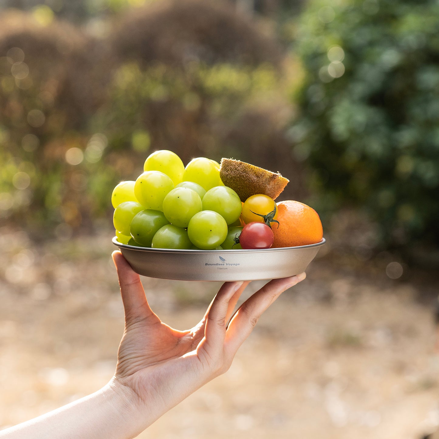 Boundless Voyage Titanium Camping Pan Plate – Ultralight Outdoor Dish with Carry Bag for Backpacking, Hiking & Tableware Use