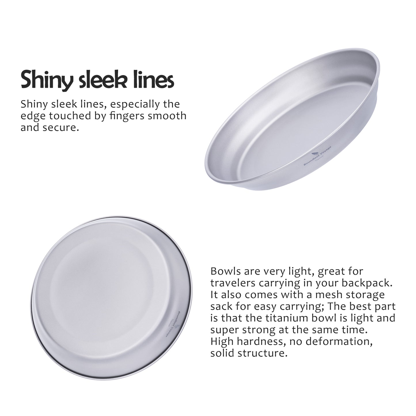 Boundless Voyage Titanium Camping Pan Plate – Ultralight Outdoor Dish with Carry Bag for Backpacking, Hiking & Tableware Use