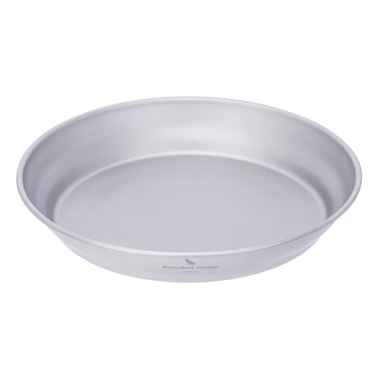 Boundless Voyage 7" Titanium Camping Pan Plate – Ultralight Outdoor Dish with Carry Bag for Hiking, Backpacking & Travel