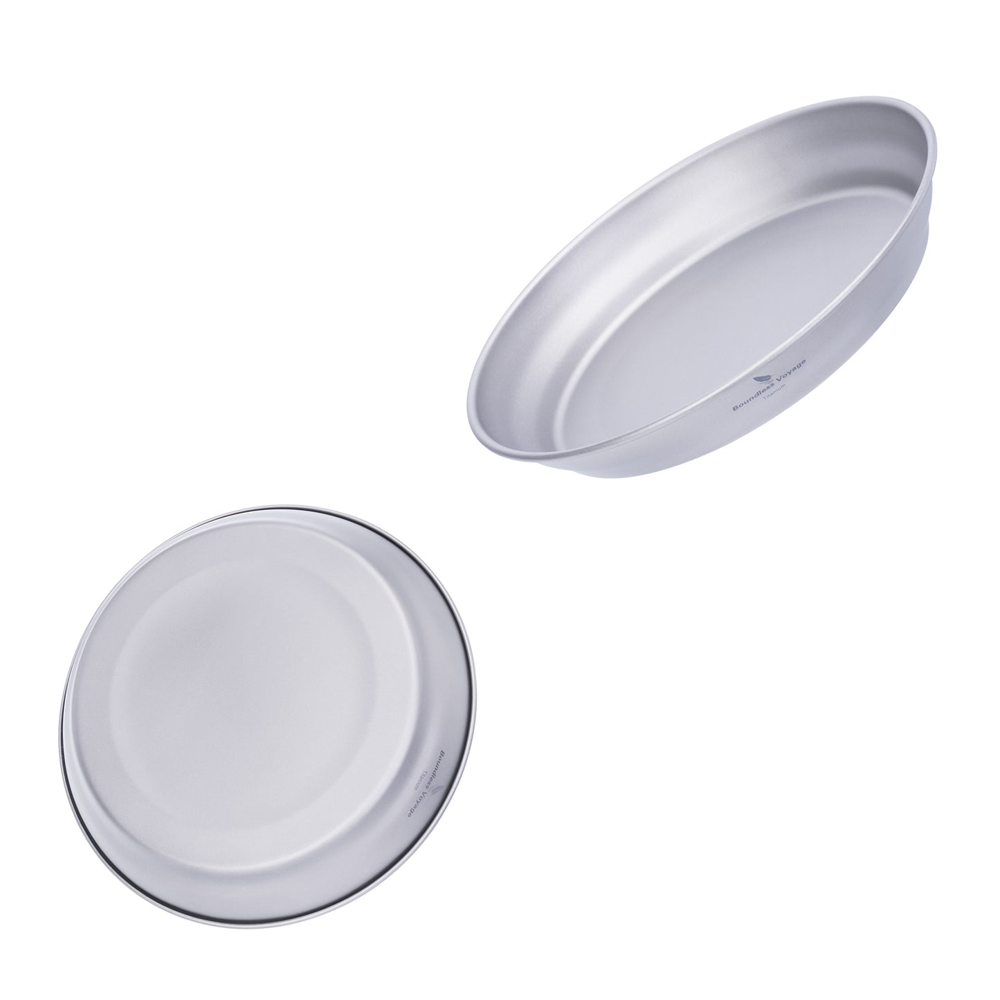 Boundless Voyage 7" Titanium Camping Pan Plate – Ultralight Outdoor Dish with Carry Bag for Hiking, Backpacking & Travel
