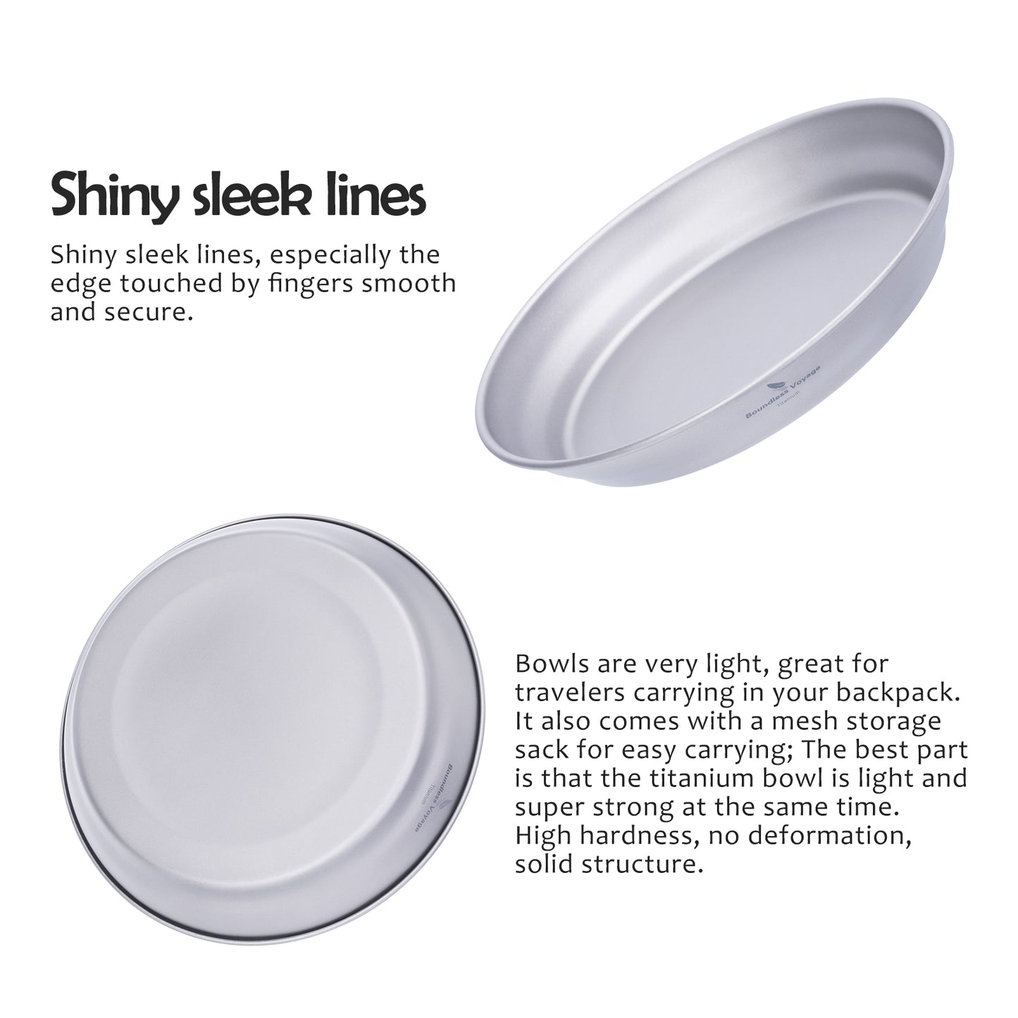 Boundless Voyage 7" Titanium Camping Pan Plate – Ultralight Outdoor Dish with Carry Bag for Hiking, Backpacking & Travel