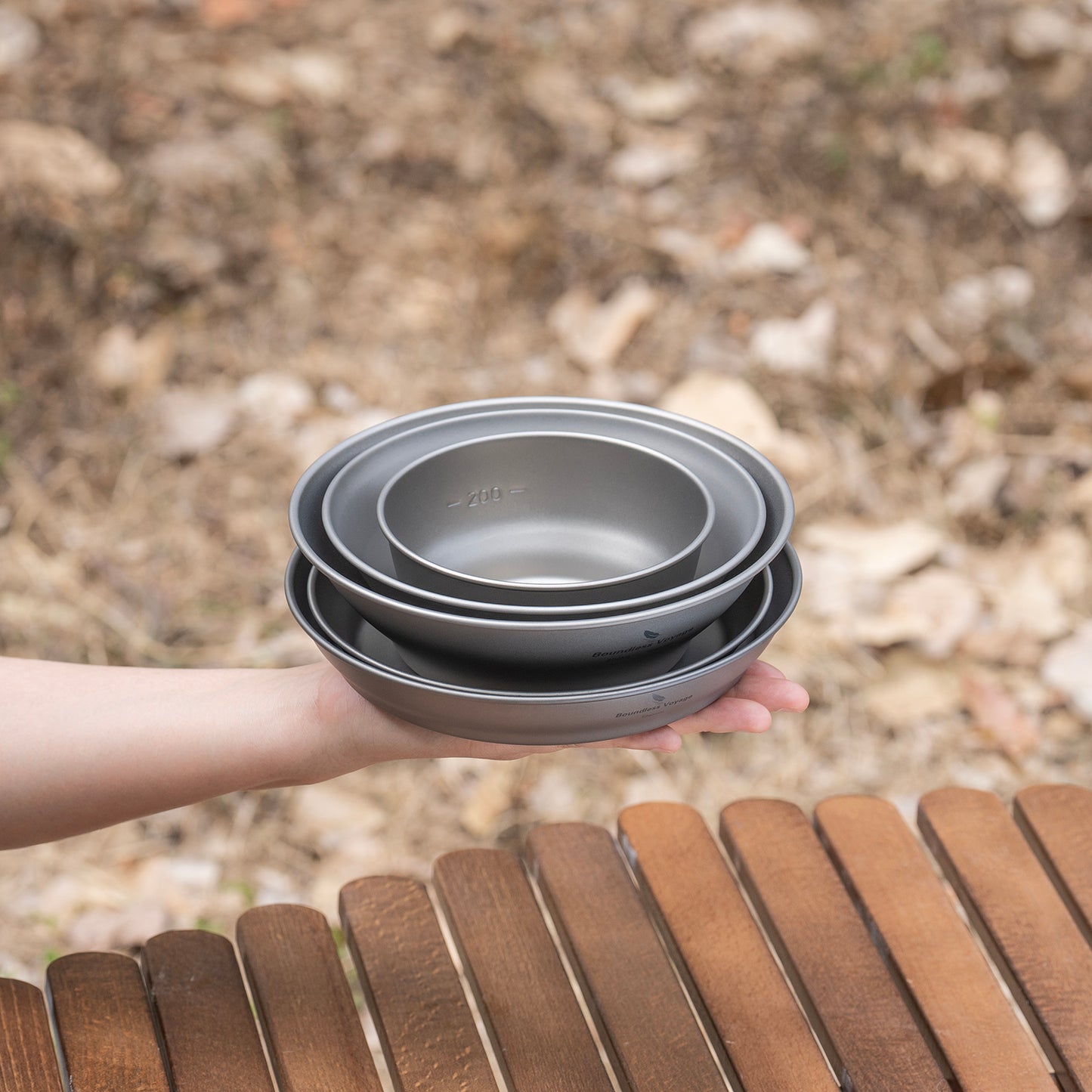 Boundless Voyage Titanium Bowl & Pan Set – Ultralight 5-Piece Camping Tableware Kit for Backpacking, Hiking & Outdoor Dining