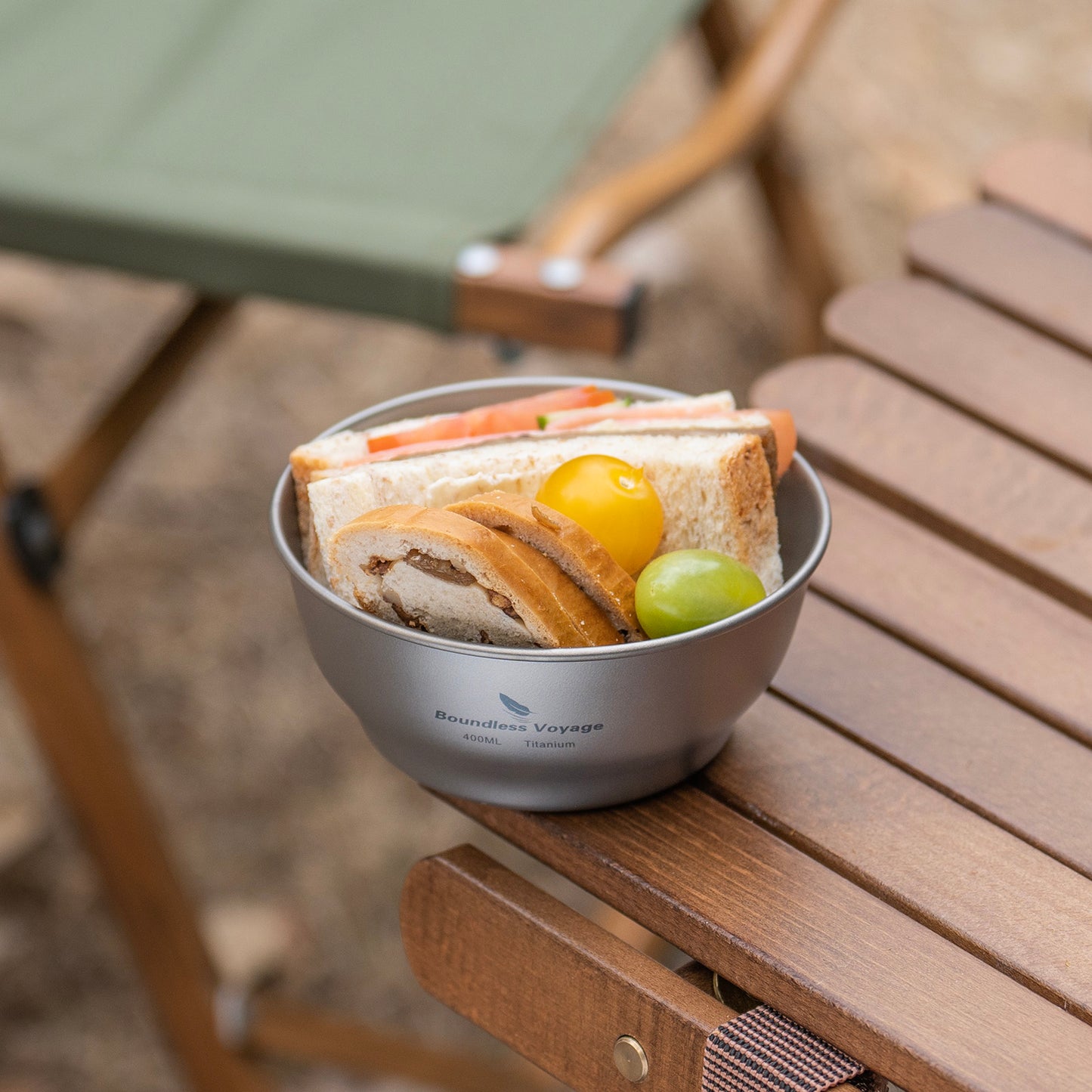 Boundless Voyage Titanium Bowl & Pan Set – Ultralight 5-Piece Camping Tableware Kit for Backpacking, Hiking & Outdoor Dining