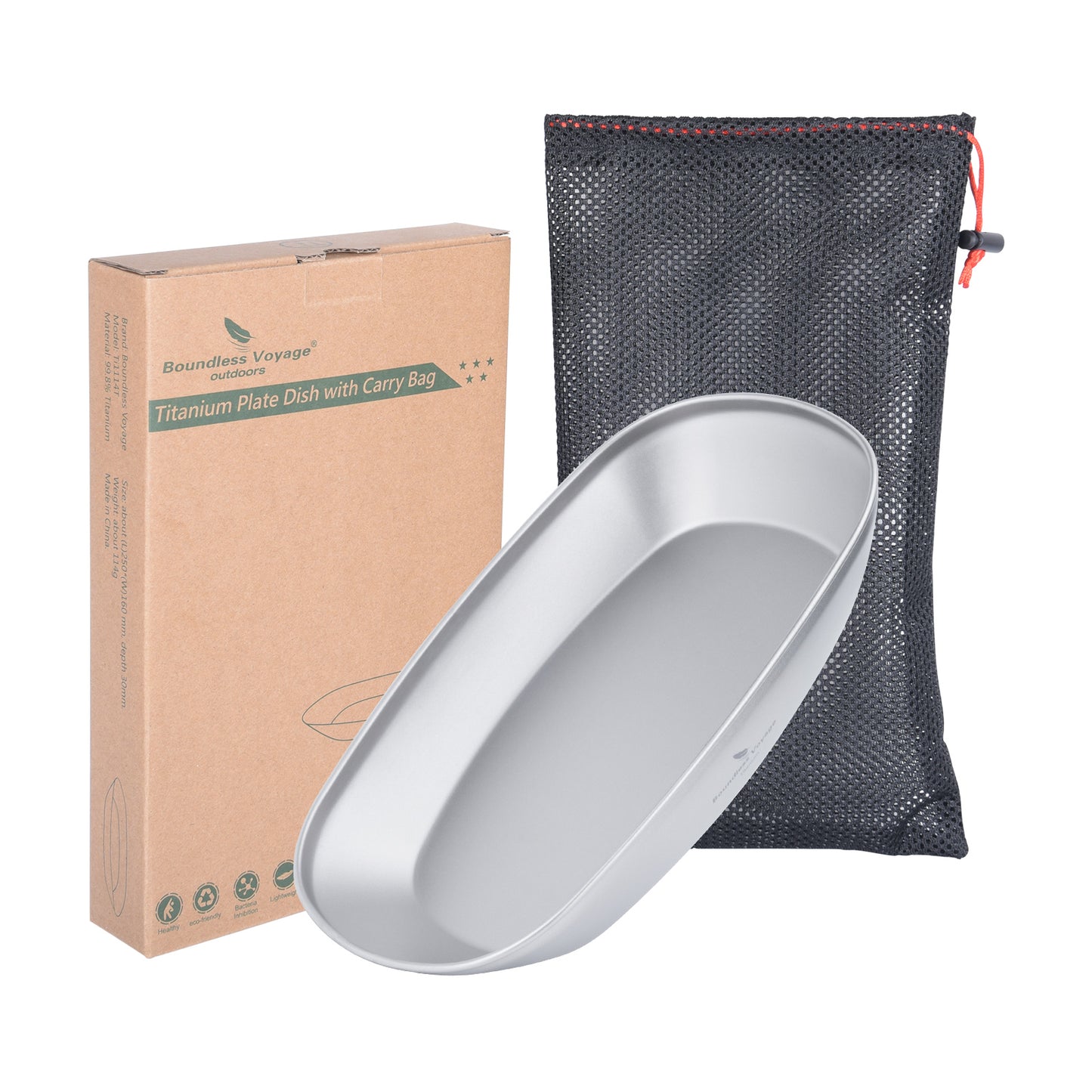 Boundless Voyage Titanium Oval Plate – Ultralight Camping Dish for Outdoor Dining, Backpacking, Travel & Everyday Use