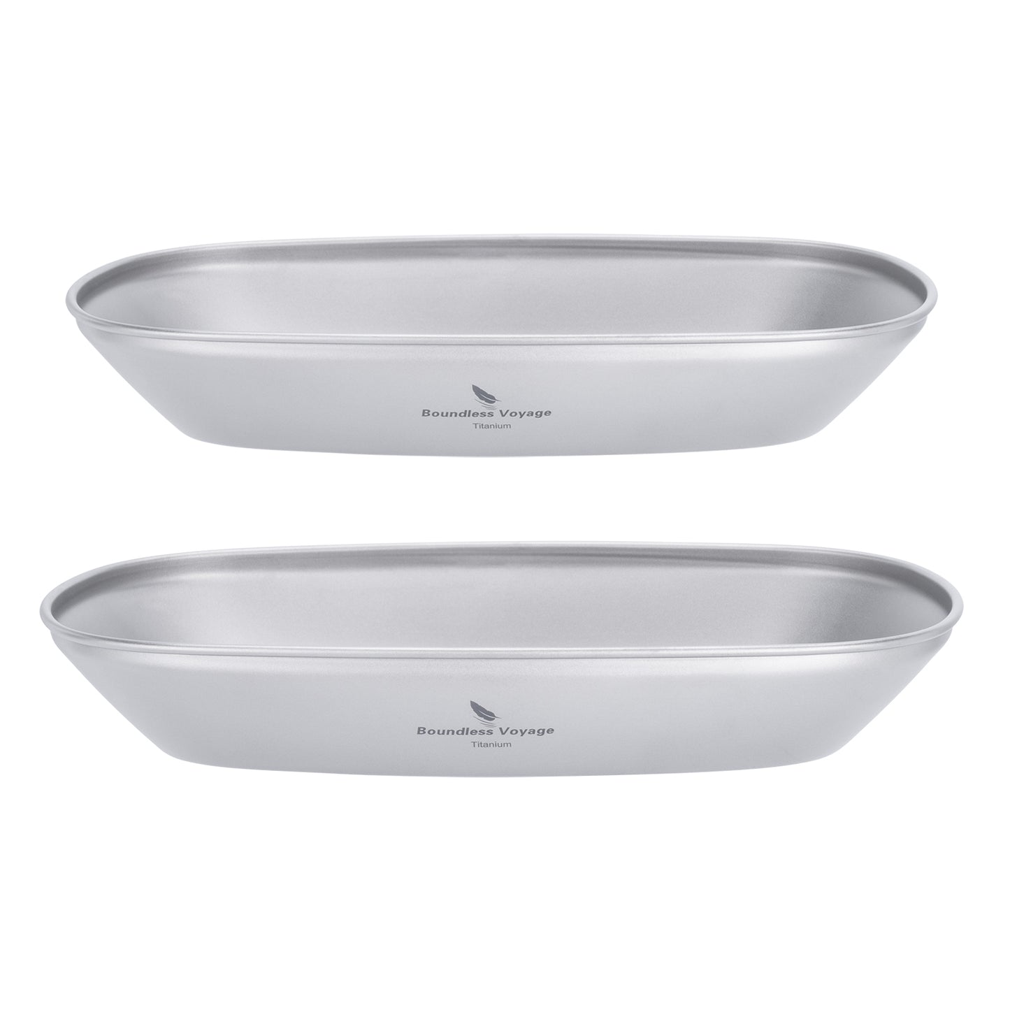 Boundless Voyage Titanium Oval Plate Set– Ultralight Camping Serving Dish for Outdoor Dining, Travel & Backpacking