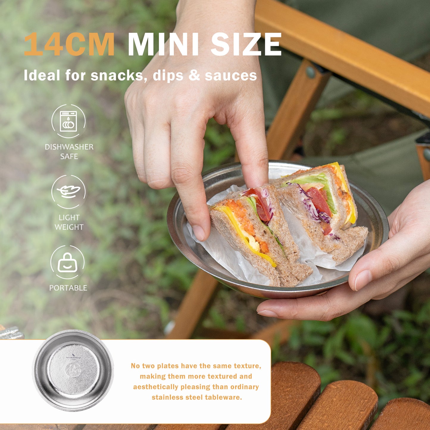 Boundless Voyage Titanium Plate – 0.5mm Ultralight Crystalline TA1 Titanium Dinner Plate for Camping, Picnic & Home