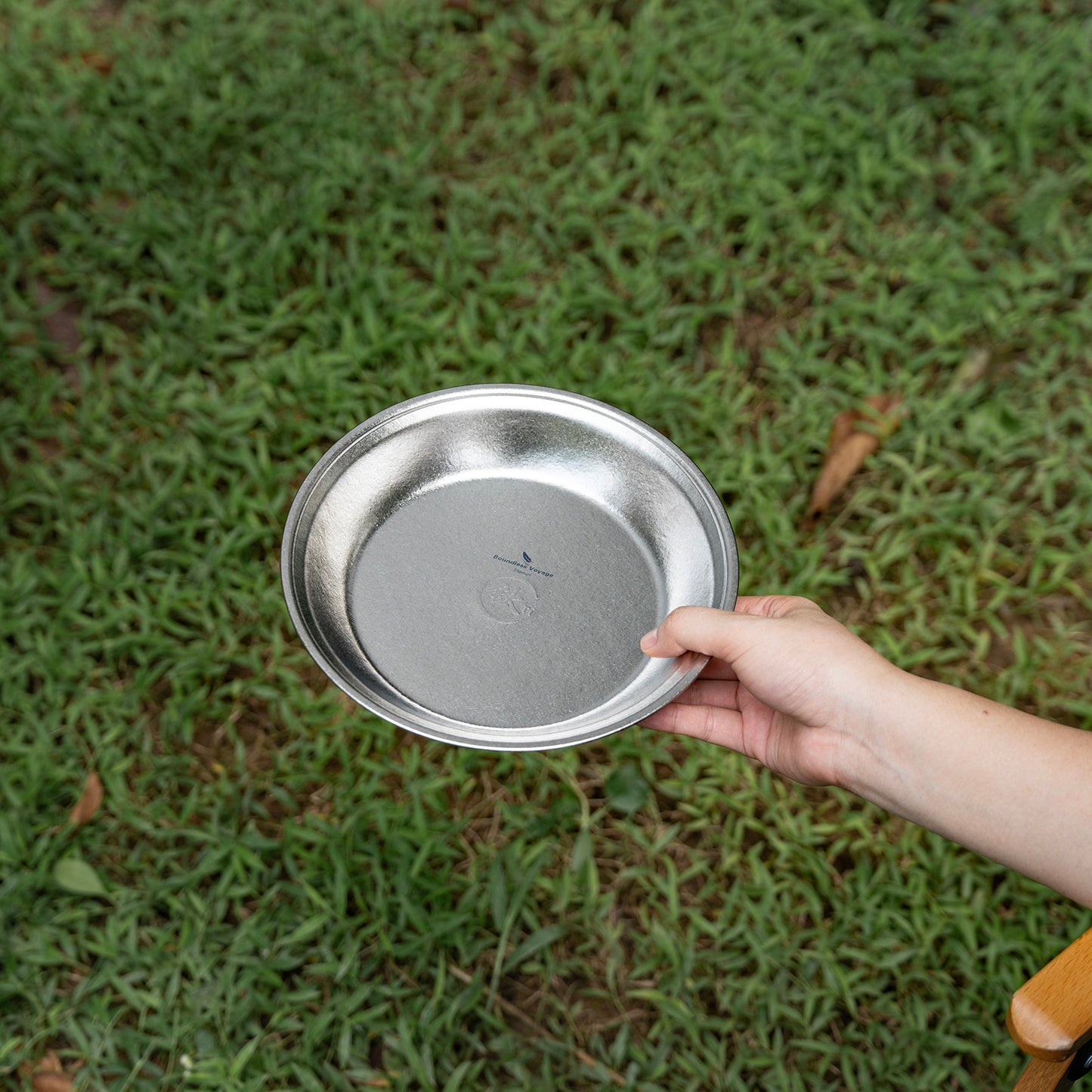 Boundless Voyage TA1 Titanium Dinner Plate – 20cm Lightweight Metal Plate for Camping, Picnic, Travel & Home