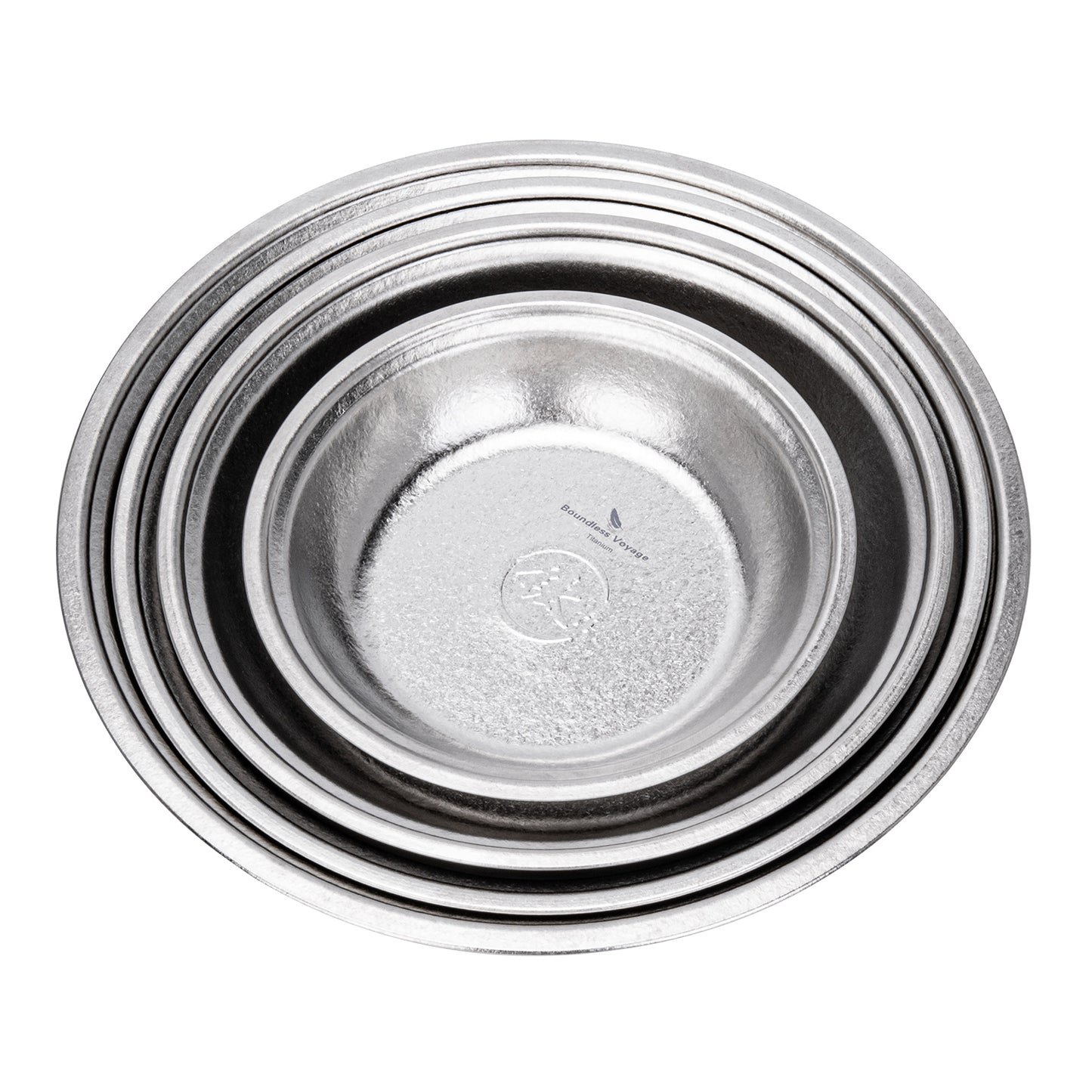 Boundless Voyage 4-Piece Titanium Plate Set – 14/18/20/22cm Ultralight Crystalline TA1 Dinner Plates for Camping, Picnic & Home