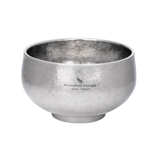 Boundless Voyage Double-Wall Titanium Bowl 380ml – Ultralight Insulated Camping Bowl | No-Burn Grip, Pure Titanium, Built for Backpacking & Outdoor Cooking