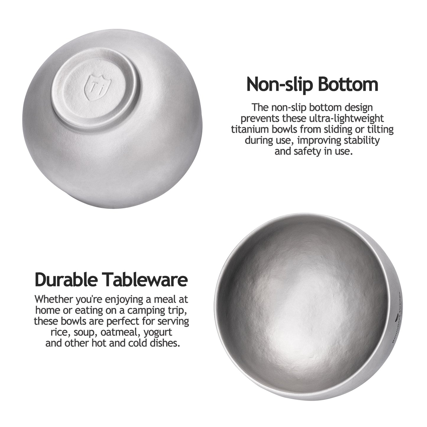 Boundless Voyage 2000ml Double-Wall Titanium Bowl – Extra-Large Ultralight Camping Bowl | Insulated No-Burn Grip, Pure Titanium for Group Meals & Outdoor Cooking