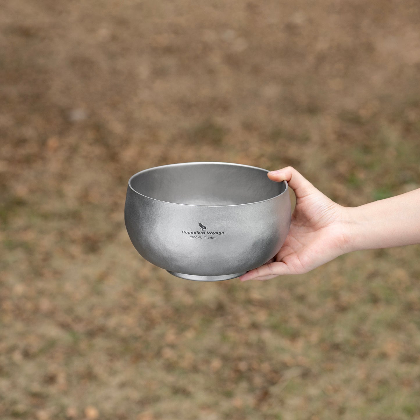 Boundless Voyage 2000ml Double-Wall Titanium Bowl – Extra-Large Ultralight Camping Bowl | Insulated No-Burn Grip, Pure Titanium for Group Meals & Outdoor Cooking