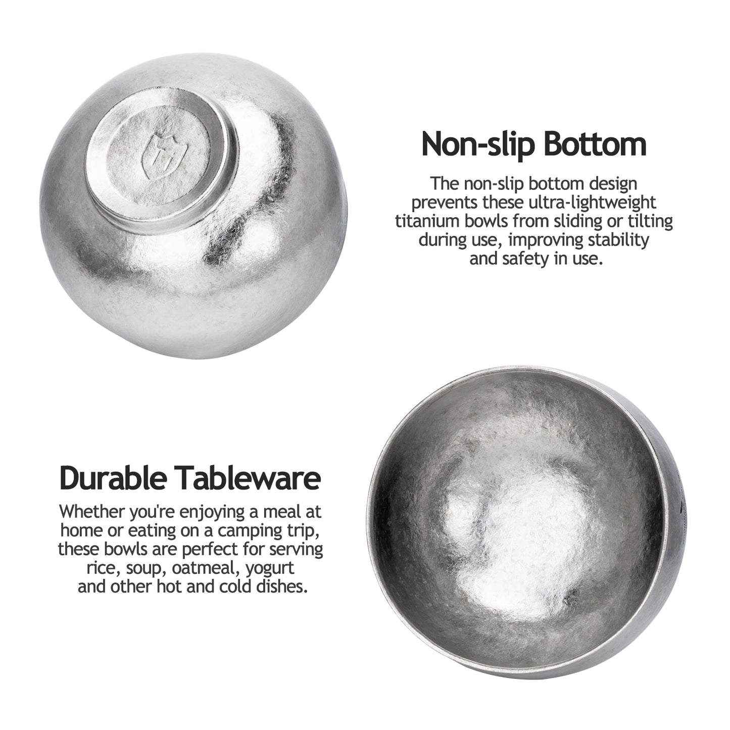 Boundless Voyage 2000ml Double-Wall Titanium Bowl – Extra-Large Ultralight Camping Bowl | Insulated No-Burn Grip, Pure Titanium for Group Meals & Outdoor Cooking