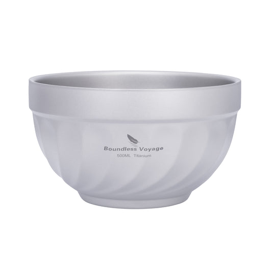Boundless Voyage 500ml Titanium Double-Wall Bowl | Ultralight Camping & Travel Tableware | Durable Bowl for Rice, Soup, Oatmeal & Yogurt