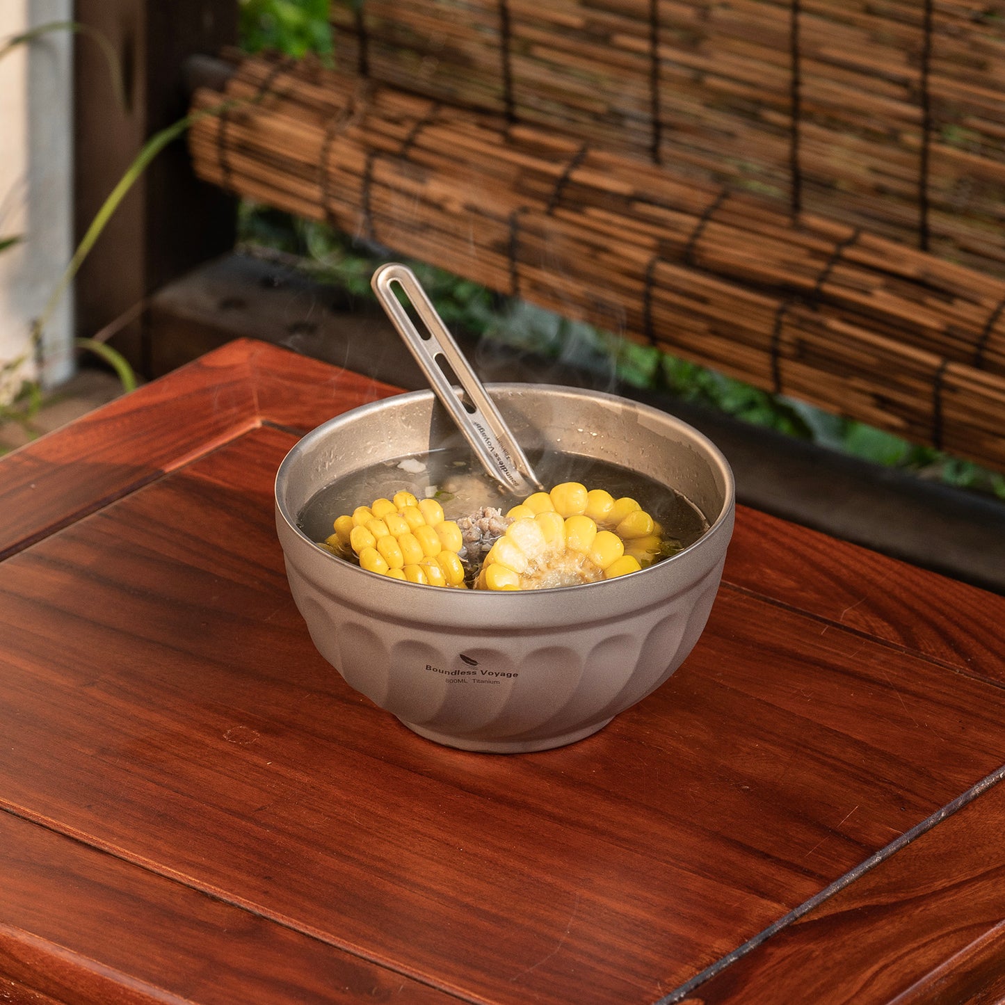 Boundless Voyage 800ml Titanium Double-Wall Bowl – Insulated Camping Rice, Soup, Oatmeal & Salad Bowl for Outdoor & Everyday Use