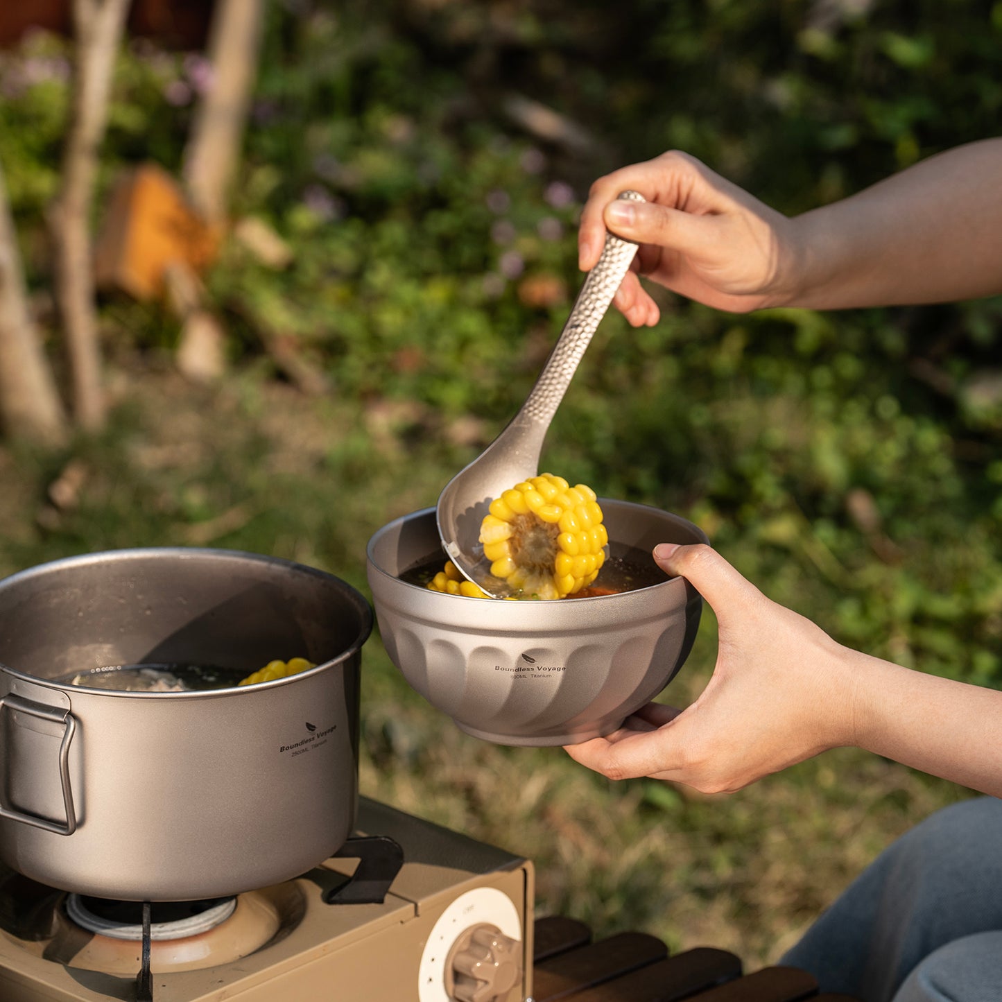 Boundless Voyage 800ml Titanium Double-Wall Bowl – Insulated Camping Rice, Soup, Oatmeal & Salad Bowl for Outdoor & Everyday Use