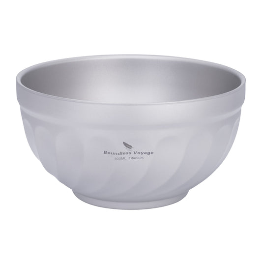 Boundless Voyage 800ml Titanium Double-Wall Bowl – Insulated Camping Rice, Soup, Oatmeal & Salad Bowl for Outdoor & Everyday Use