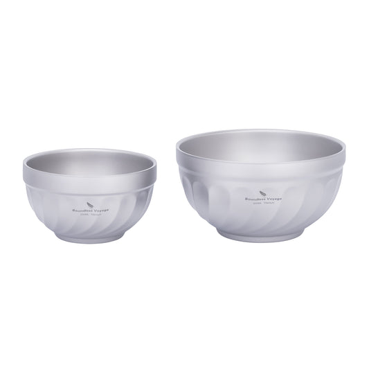 Boundless Voyage Titanium Double-Walled Bowls – 500ml / 800ml Insulated, Ultralight, Durable Tableware for Outdoor Camping, Hiking & Everyday Use