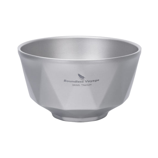 Boundless Voyage Titanium Double-Wall Bowl 380ml – Ultralight Insulated Serving Bowl for Rice, Soup & Camping