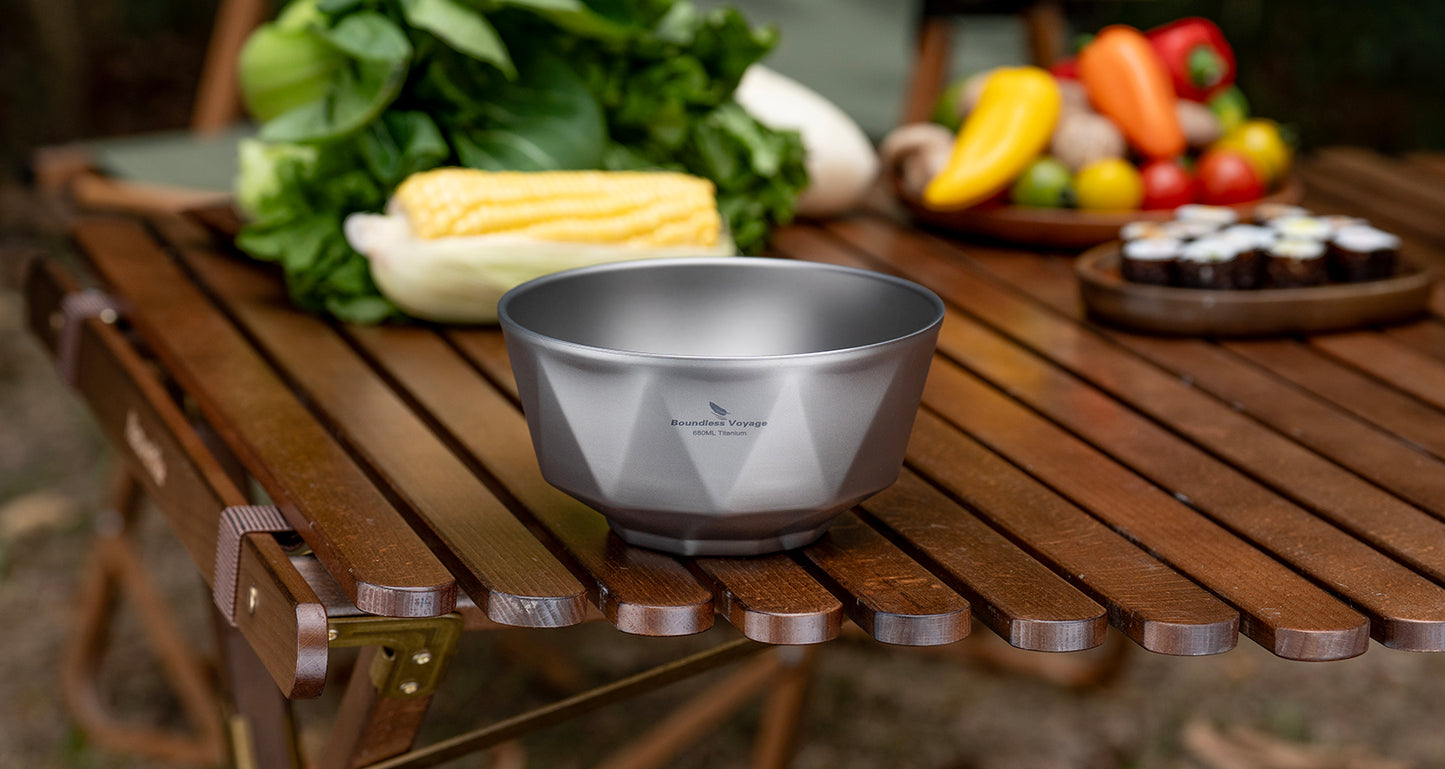 Boundless Voyage 680ml Double-Walled Titanium Bowl | Ultralight Insulated Serving Bowl for Camping & Backpacking